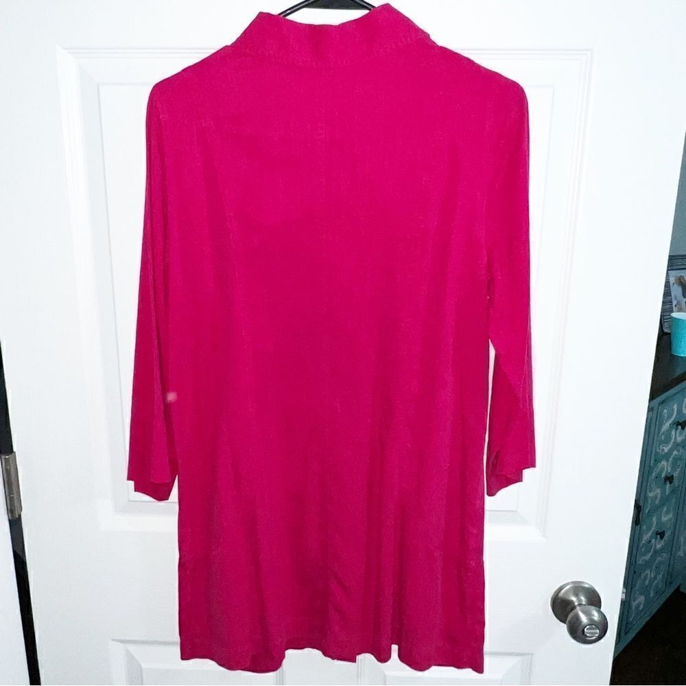 Soft Surroundings Button Up Tunic In Fuchsia W/ M… - image 6